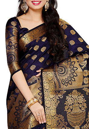 Kanchipuram Saree in Navy Blue