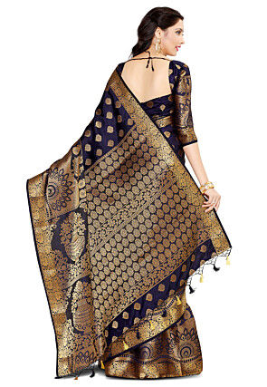 Kanchipuram Saree in Navy Blue