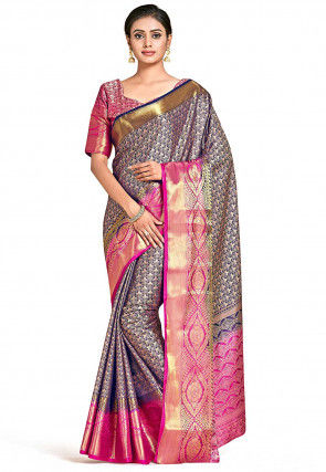 Kanchipuram Saree in Navy Blue