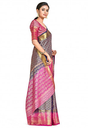 Kanchipuram Saree in Navy Blue