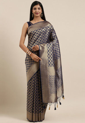 Kanchipuram Saree in Navy Blue