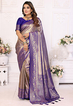 Kanchipuram Saree in Navy Blue