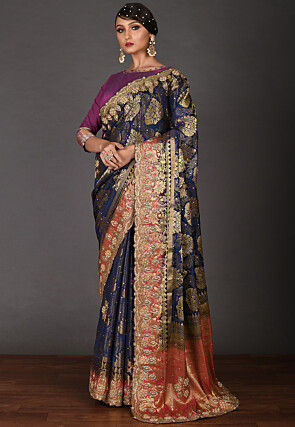Kanchipuram Saree in Navy Blue
