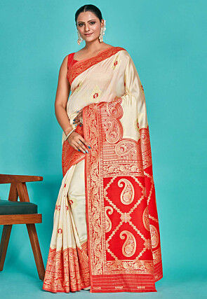 Kanchipuram Saree in Off white