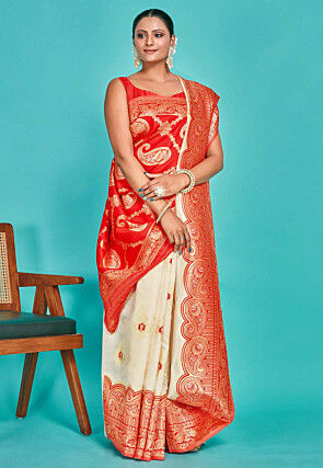 Kanchipuram Saree in Off white