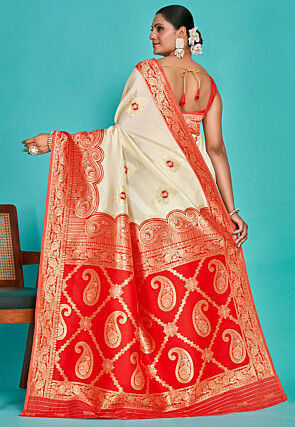 Kanchipuram Saree in Off white