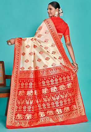 Kanchipuram Saree in Off white