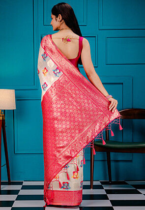 Kanchipuram Saree in Off White