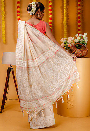 Kanchipuram Saree in Off White