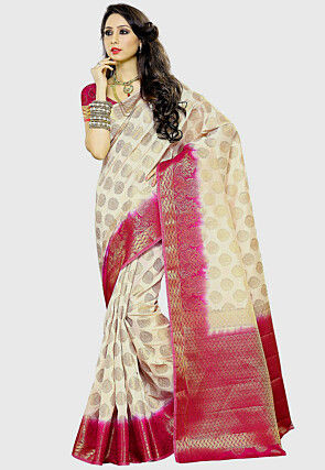 Kanchipuram Saree in Off White