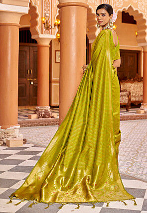 Kanchipuram Saree in Olive Green