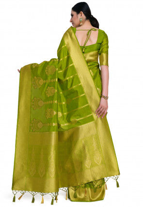 Kanchipuram Saree in Olive Green