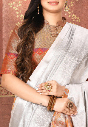 Kanchipuram Saree in Orange