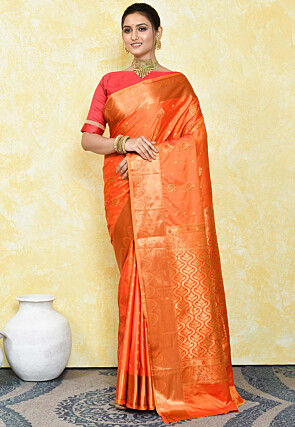 Wedding saree orange top color