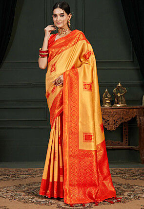 Kanchipuram Saree in Orange