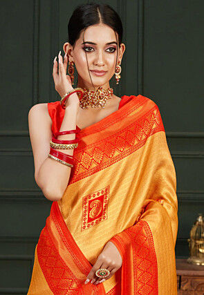 Kanchipuram Saree in Orange