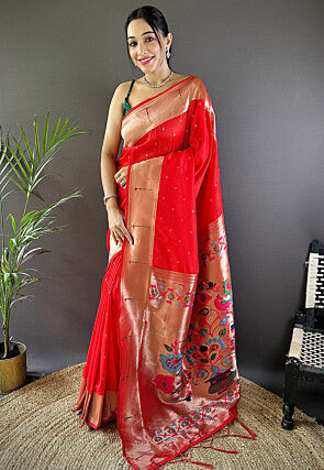 Kanchipuram Saree in Red