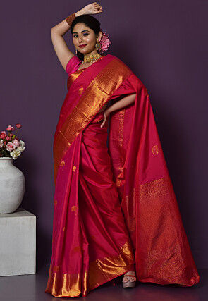 Red Kanchipuram Silk Saree – IndianVillèz