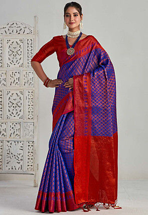 Kanchipuram Saree in Royal Blue