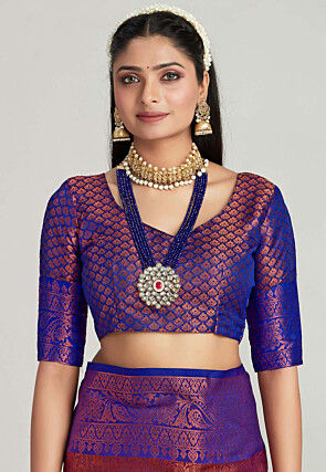 Kanchipuram Saree in Rust