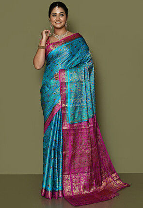 Kanchipuram Saree in Sky Blue
