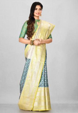 Kanchipuram Saree in Teal Blue