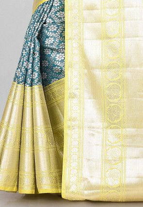 Kanchipuram Saree in Teal Blue