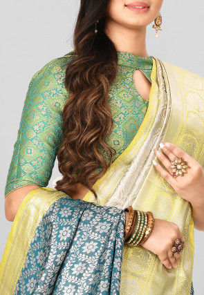 Kanchipuram Saree in Teal Blue