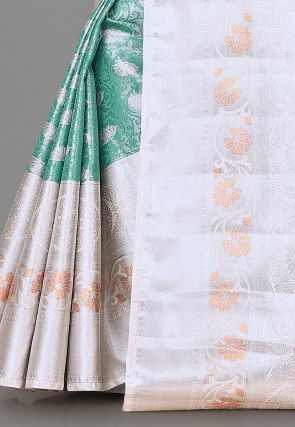 Kanchipuram Saree in Teal Green