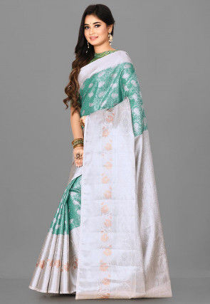 Kanchipuram Saree in Teal Green