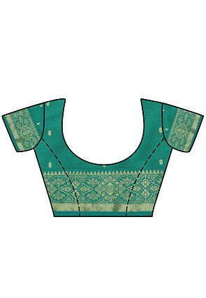 Kanchipuram Saree in Teal Green