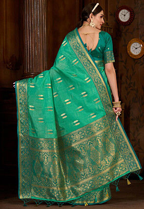 Kanchipuram Saree in Teal Green