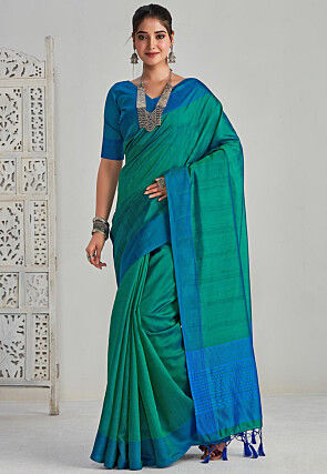 Kanchipuram Saree in Teal Green