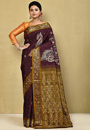 Pure Silk Kanchipuram Saree in Wine