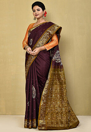 Pure Silk Kanchipuram Saree in Wine
