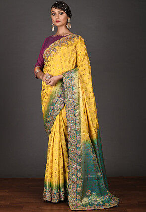 Kanchipuram Saree in Yellow