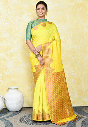 Kanchipuram Saree in Yellow