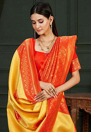 Kanchipuram Saree in Yellow