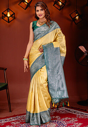 Kanchipuram Saree in Yellow