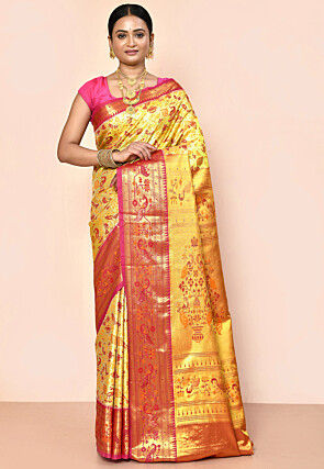 Kanchipuram Saree in Yellow