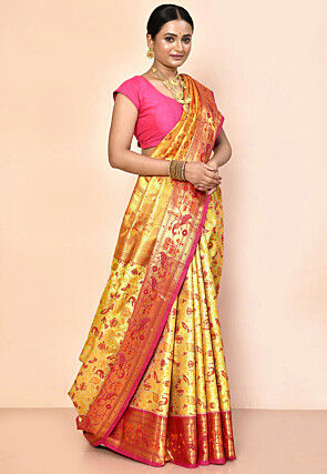 Kanchipuram Saree in Yellow