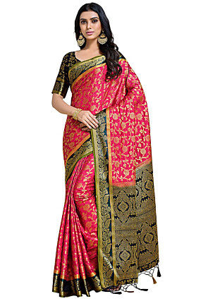 Amazon.com: Elina fashion Pack of Two Sarees for Women Banarasi Art Silk  Woven Saree | Indian Wedding Diwali Gift Sari Combo : Clothing, Shoes &  Jewelry