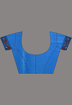 Kantha Art Silk Saree in Blue