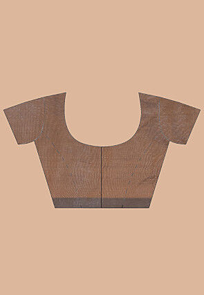 Kantha Art Silk Saree in Brown