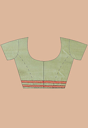 Kantha Art Silk Saree in Dusty Green