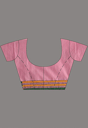 Kantha Art Silk Saree in Pink