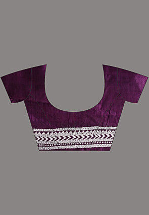 Kantha Pure Silk Saree in Dark Brown