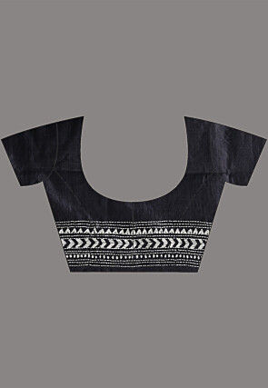 Kantha Pure Silk Saree in Teal Blue