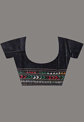 Kantha Pure Silk Saree in Wine