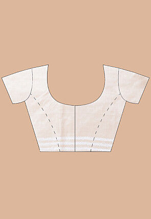 Kantha Tussar Silk Saree in Off White